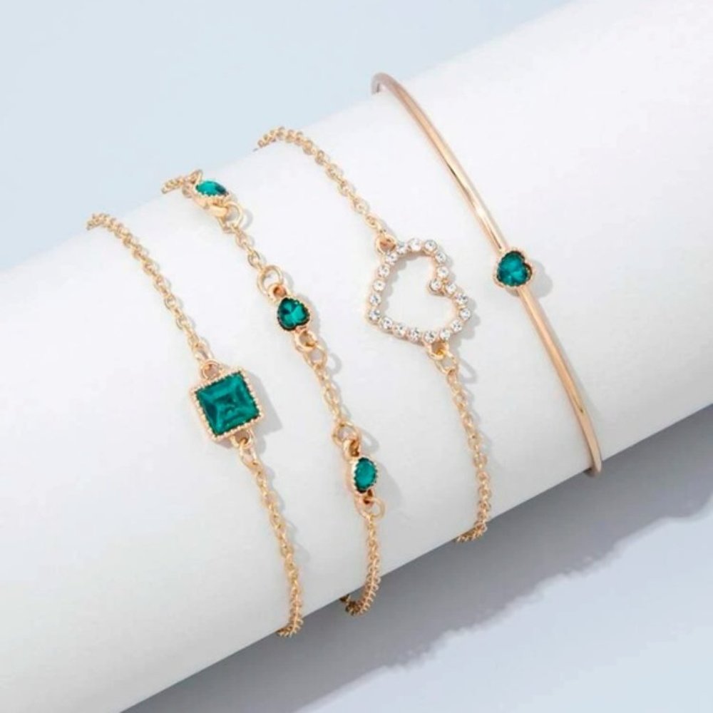 Heart & Square Bracelet Set - Picture 4 of 5